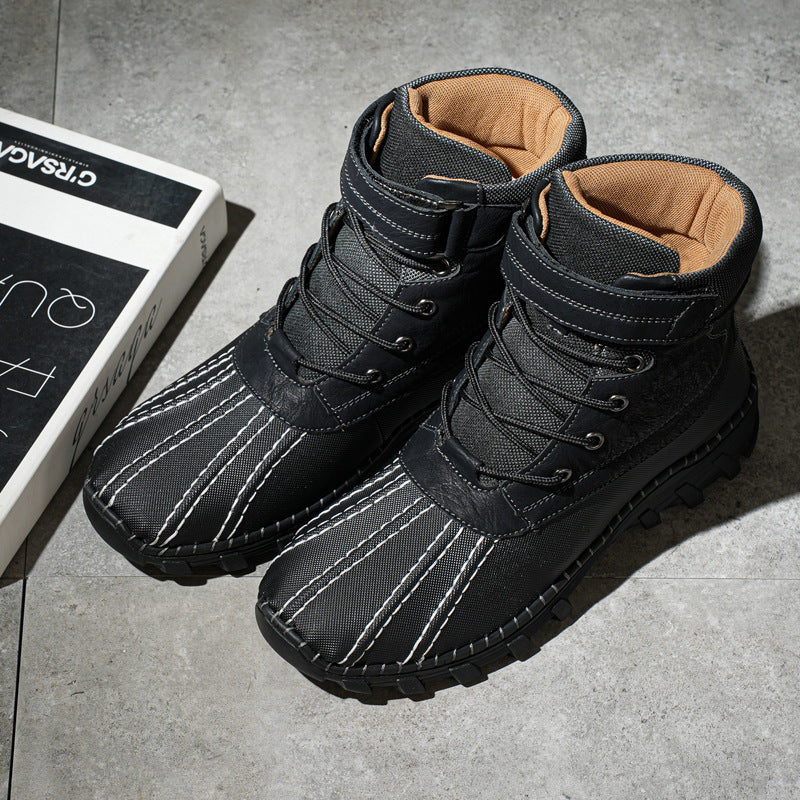 Herren Winterstiefel mit Schnürung und Fleece-Futter