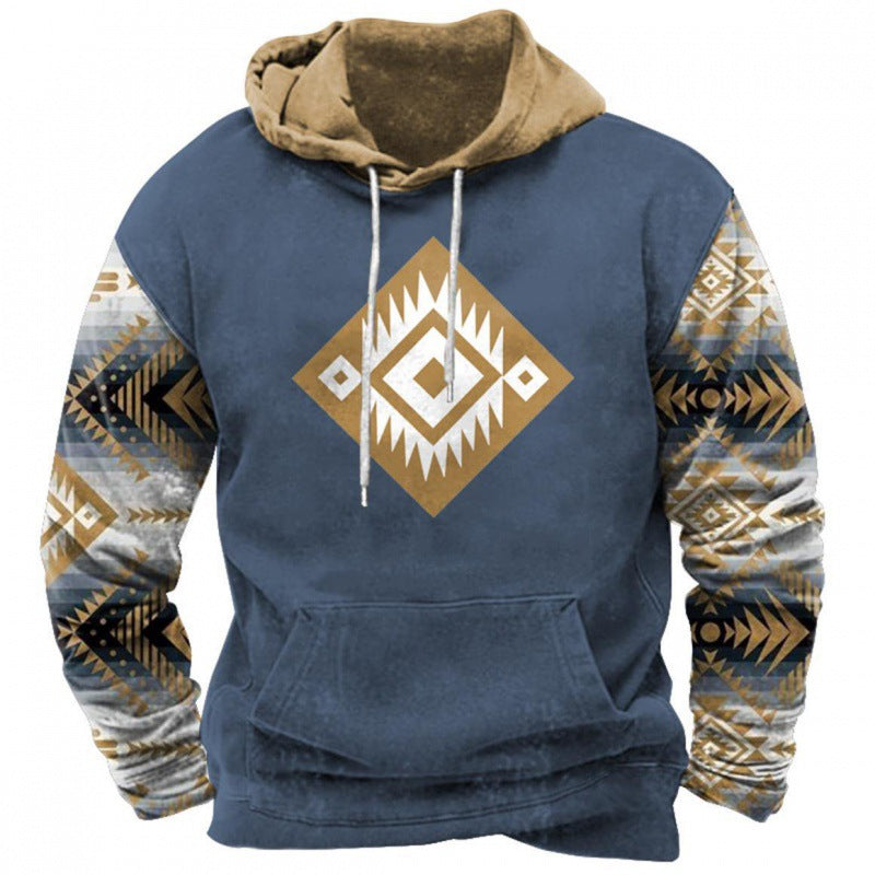 Herren Kapuzenpullover mit Print, lockere Passform
