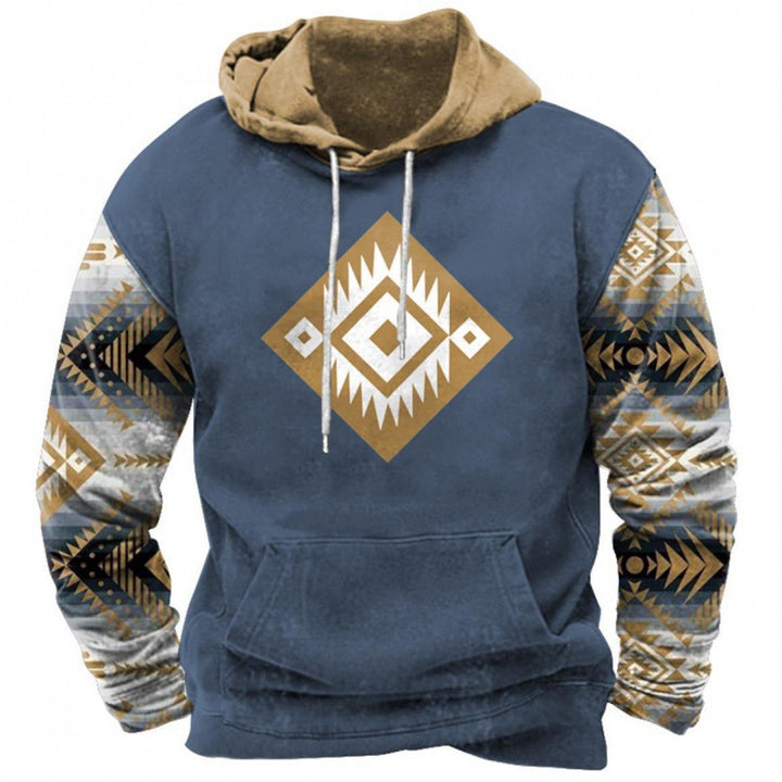 Herren Kapuzenpullover mit Print, lockere Passform
