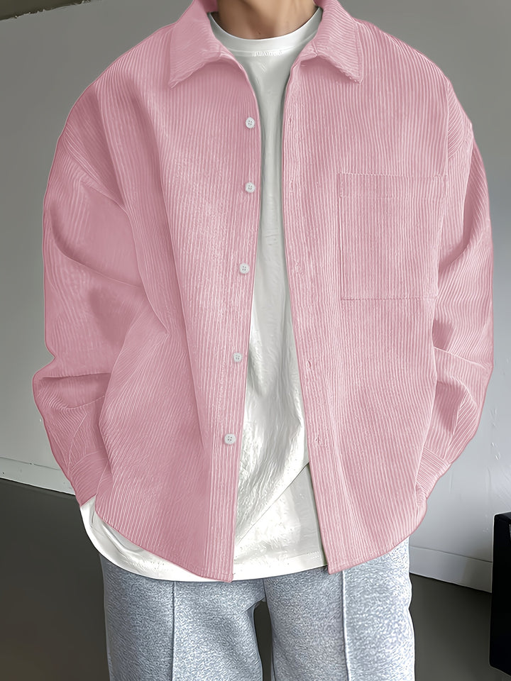 SwissFellas Herren Overshirt Hemdjacke mit Knopfleiste, reguläre Passform