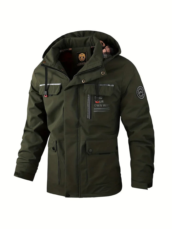 Winterjacke für Herren mit Kapuze - grün