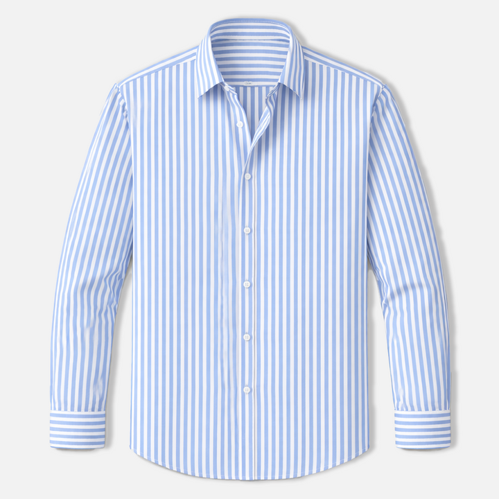 Herren Hemd mit Vertikalstreifen | Slim Fit Langarmhemd | Strukturierter Kragen | Gepflegter Alltagslook