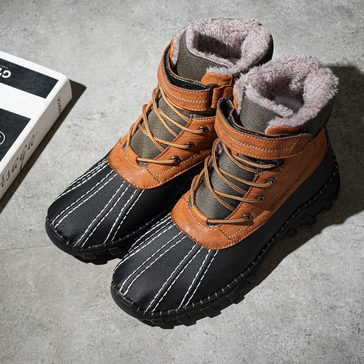 Herren Winterstiefel mit Schnürung und Fleece-Futter