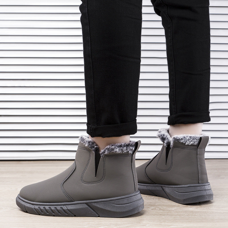 Herren Winterstiefeletten mit Plüschfutter in Schwarz