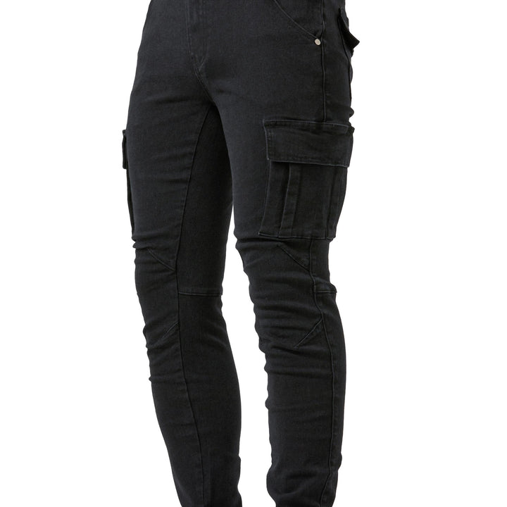 SwissFellas Herren Cargo Jeans mit schmal zulaufendem Bein, schmale Passform