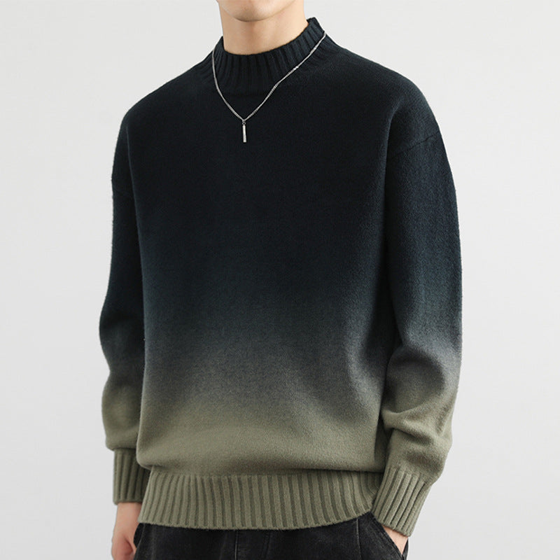 Herren Pullover mit Farbverlauf auf weissem Hintergrund