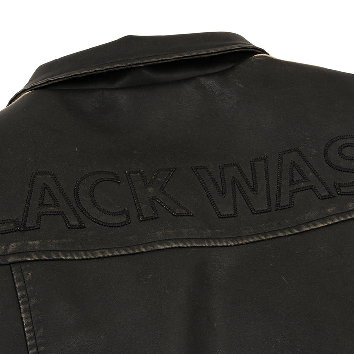 Herren Lederjacke im Used-Look in Schwarz und Khaki