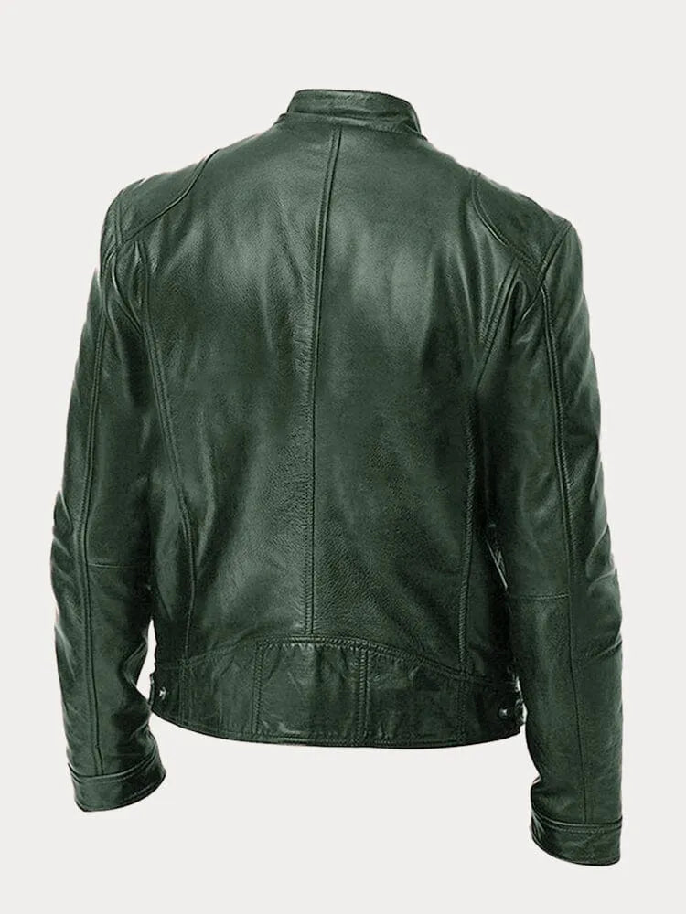Tarek | Herren Lederjacke mit Stehkragen