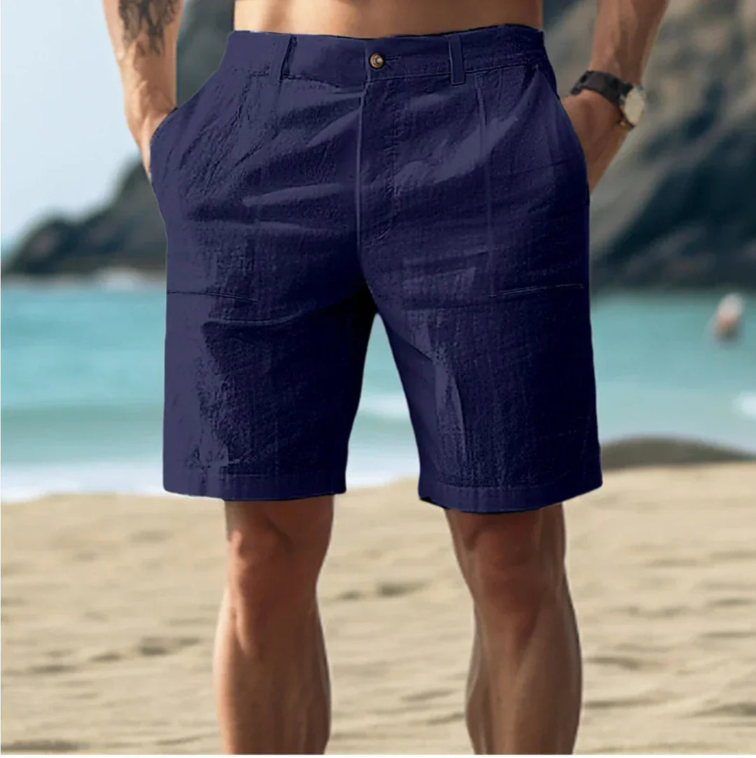 SwissFellas Herren Chino Shorts mit Knopfverschluss, reguläre Passform