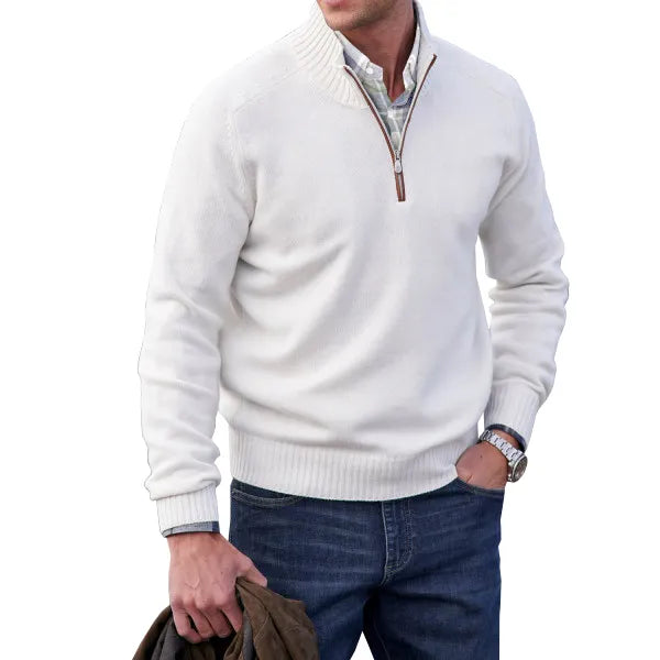 Anton | Herren Kaschmir Pullover mit Reißverschluss