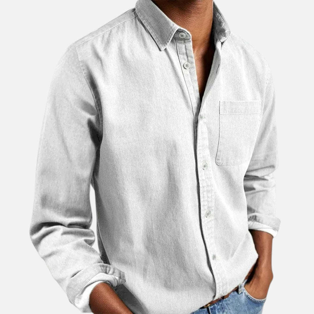 Hemd für Herren mit Slim-Fit Schnitt und langen Ärmeln - weiß