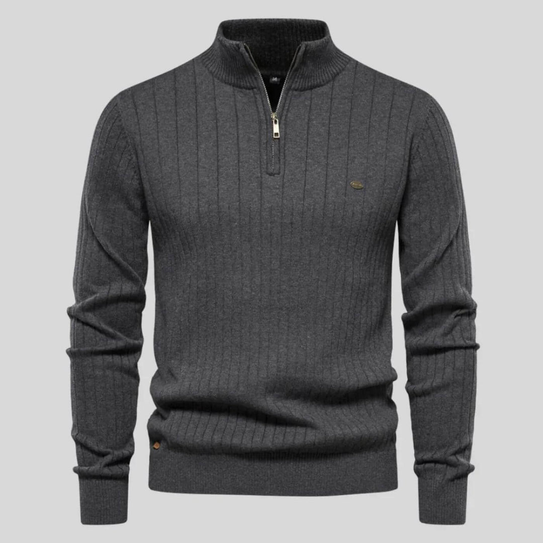 Christian | Herren Half-Zip Pullover mit Stehkragen