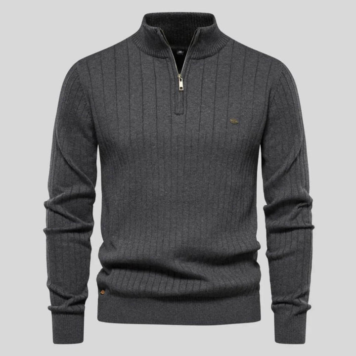 Christian | Herren Half-Zip Pullover mit Stehkragen