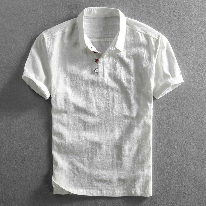 Lucian | Herren Leinen Polo mit Kurzarm