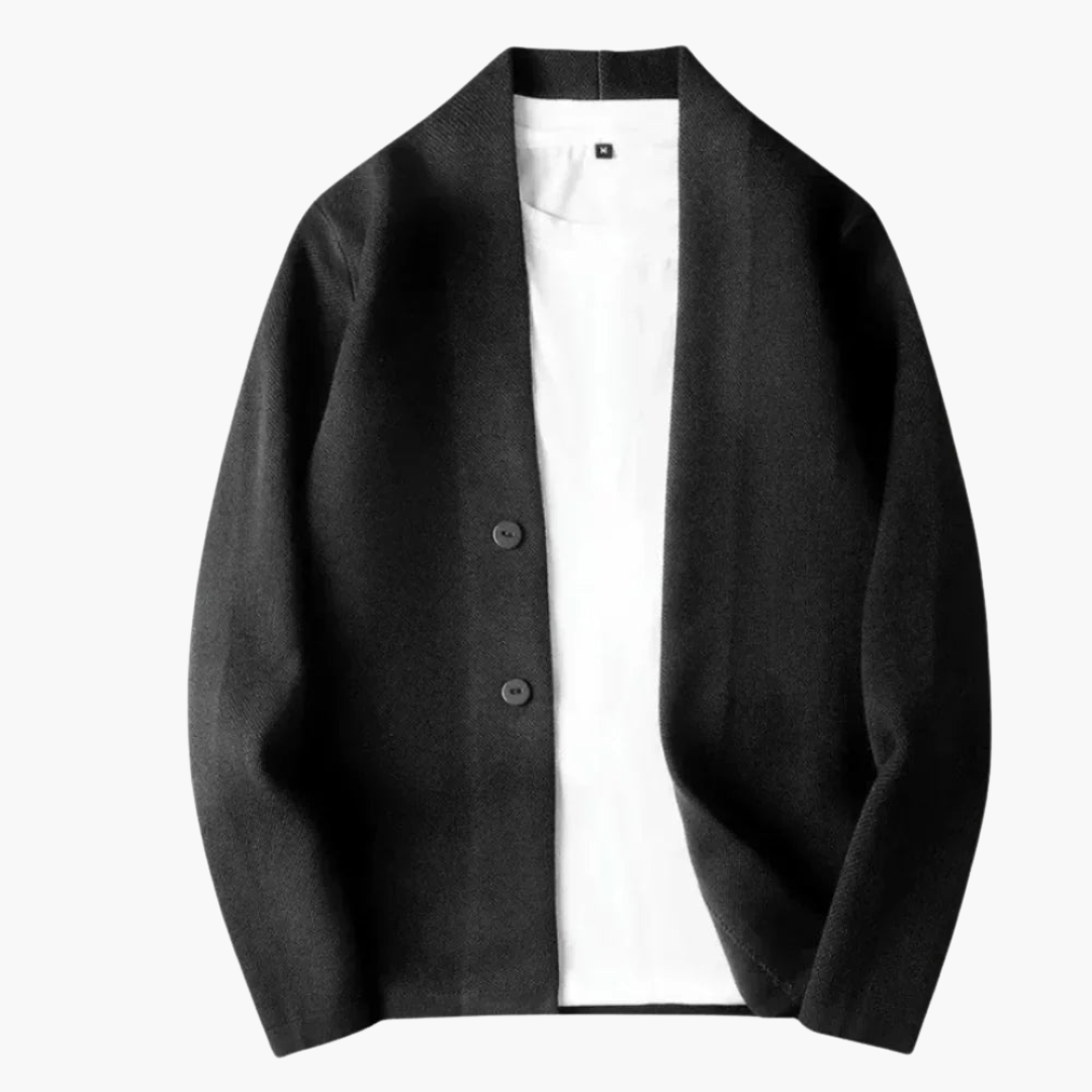 SwissFellas Herren Strickjacke mit V-Ausschnitt und Knopfleiste, reguläre Passform