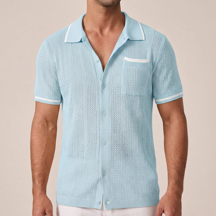 Arvid | Herren Strick Polo mit Knopfleiste