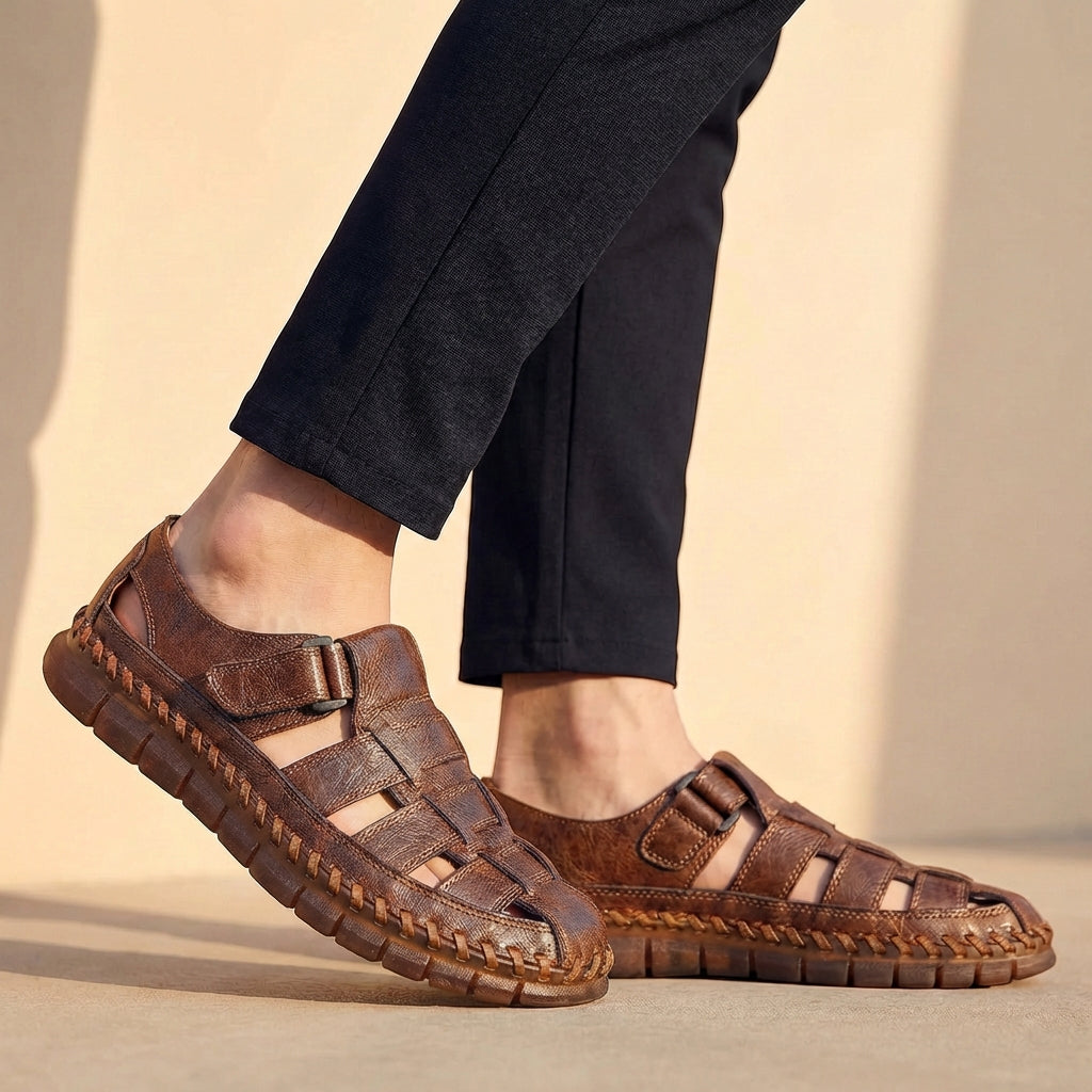 Rico | Herren Ledersandalen geflochten