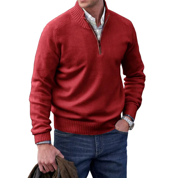 Anton | Herren Kaschmir Pullover mit Reißverschluss
