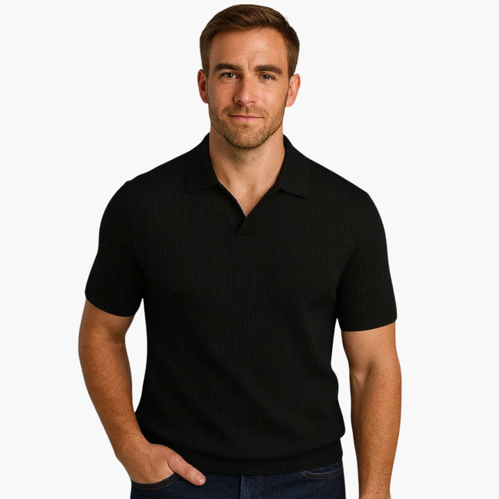 SwissFellas Herren Poloshirt mit offenem Polokragen, reguläre Passform
