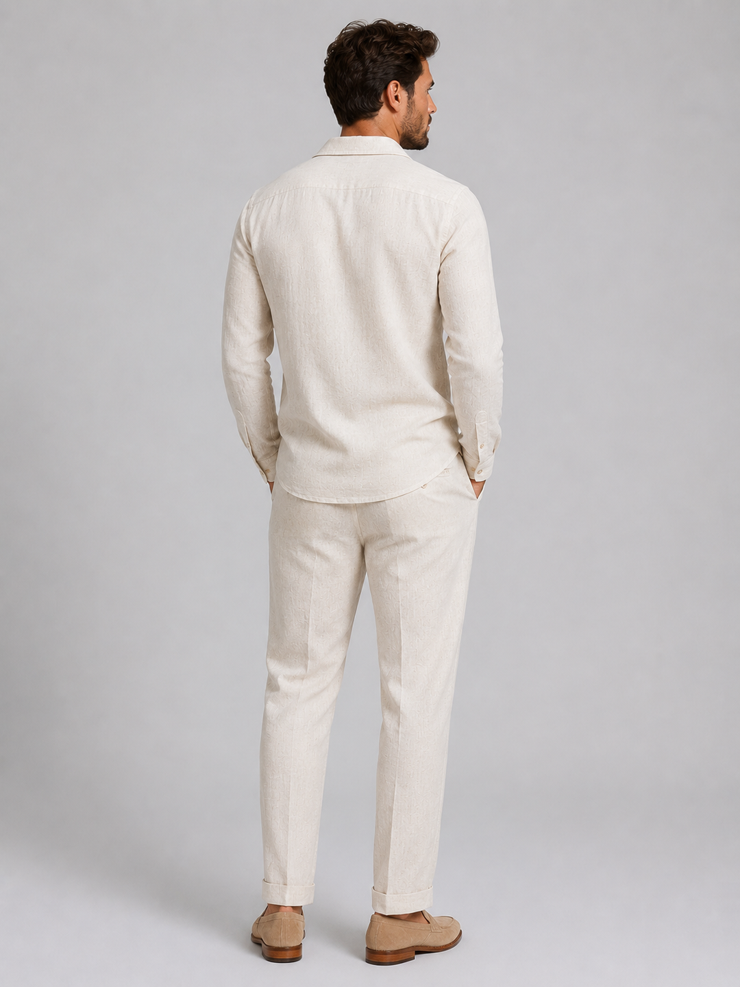Arthur | Herren Hemd-Hosen-Set im Leinen-Stil mit lockerer Passform