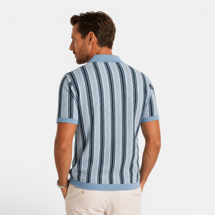 Elias | Herren Strick Polo mit Streifen
