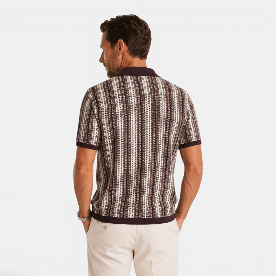 Elias | Herren Strick Polo mit Streifen