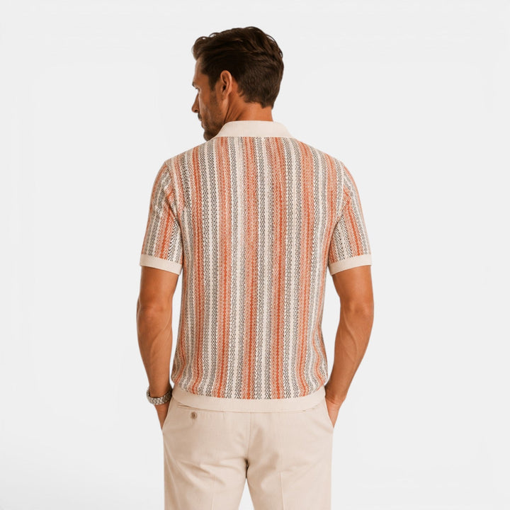 Elias | Herren Strick Polo mit Streifen