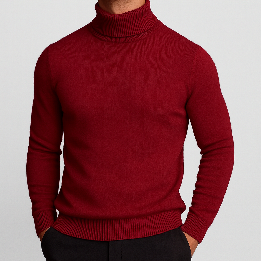 Liam | Herren Rollkragenpullover mit geripptem Saum