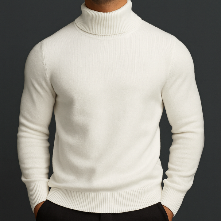 Liam | Herren Rollkragenpullover mit geripptem Saum