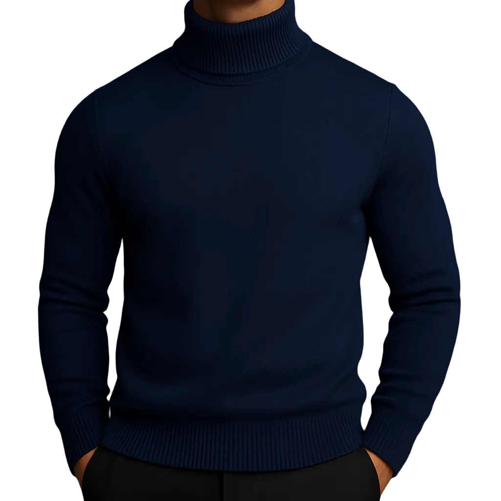 Liam | Herren Rollkragenpullover mit geripptem Saum