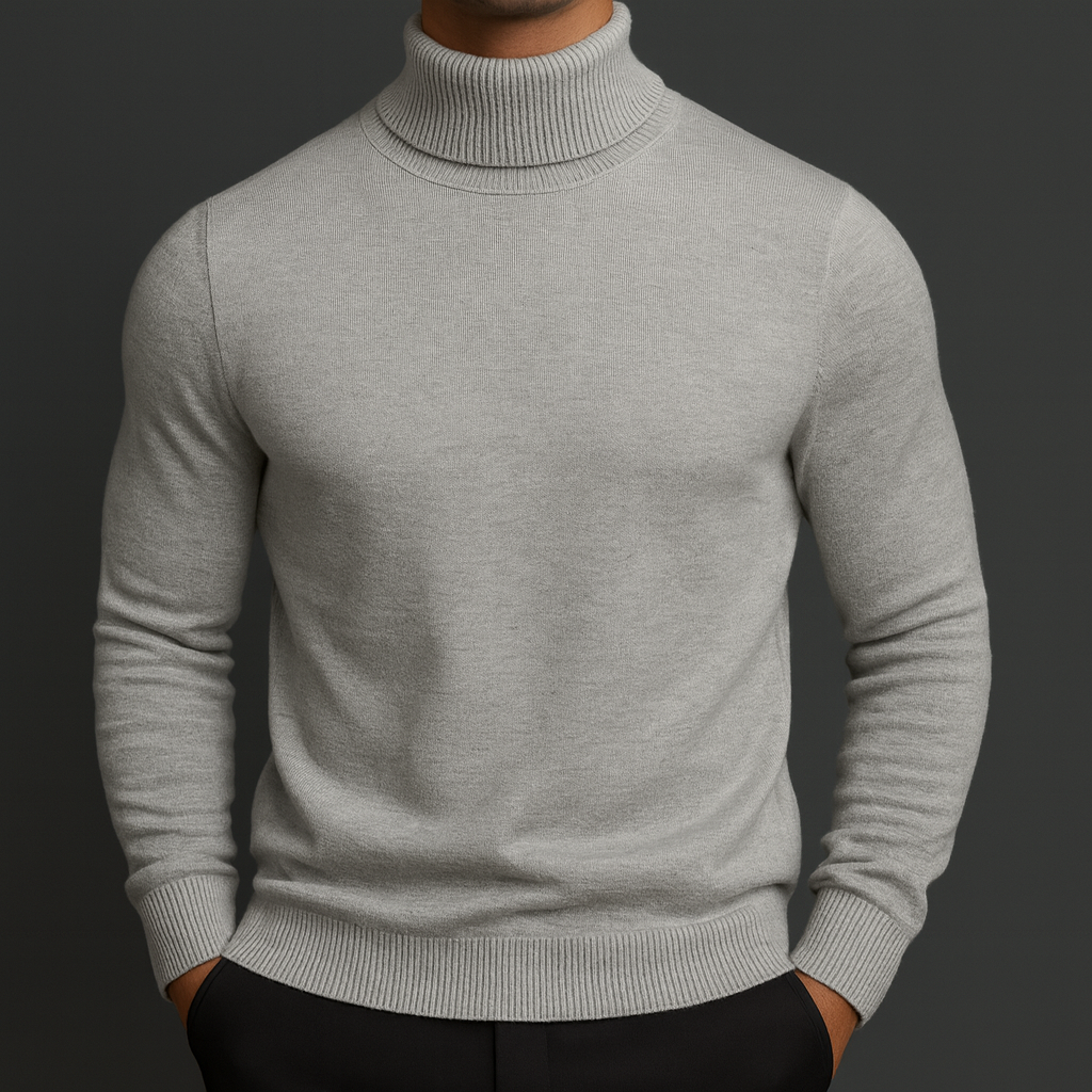 Liam | Herren Rollkragenpullover mit geripptem Saum