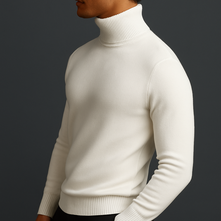 Liam | Herren Rollkragenpullover mit geripptem Saum