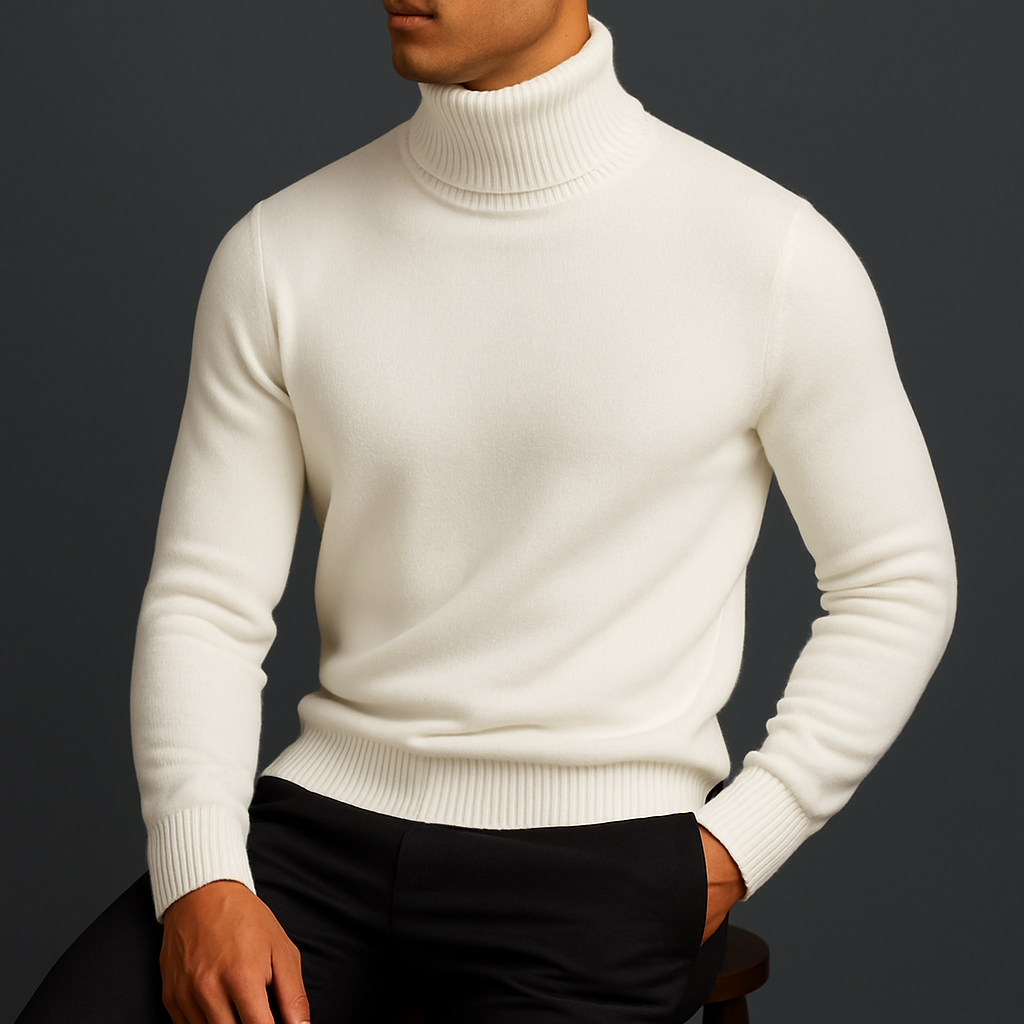 Liam | Herren Rollkragenpullover mit geripptem Saum