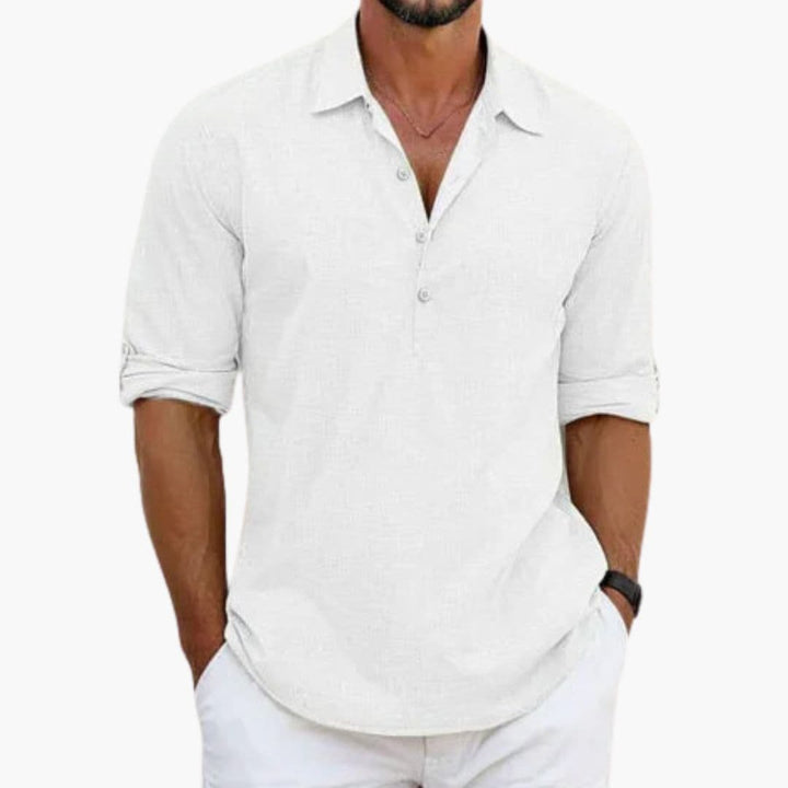 SwissFellas Herren Poloshirt mit Langarm und offenem Polokragen, reguläre Passform