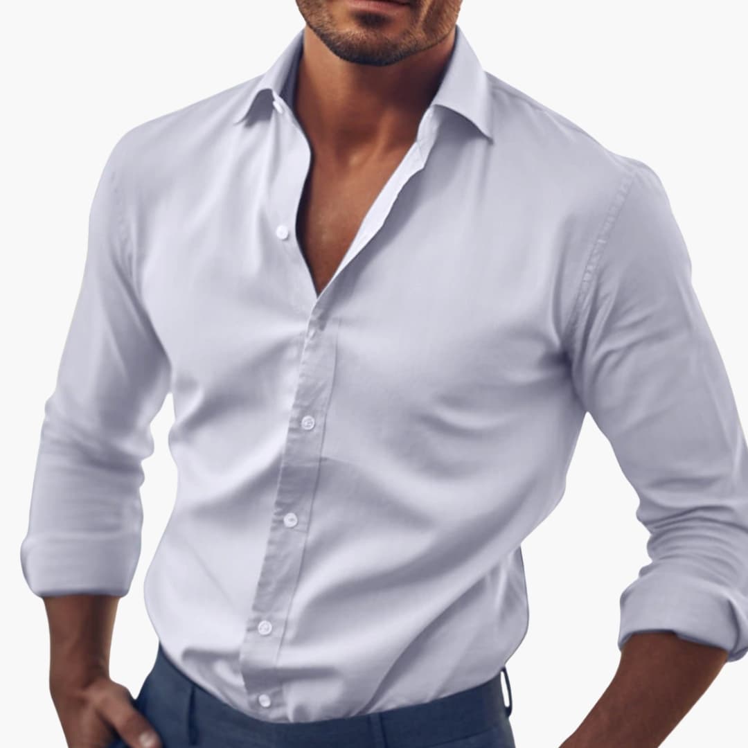 Herren Businesshemd | Schmale Passform mit Knopfleiste | Lange Ärmel | Smart Casual Look