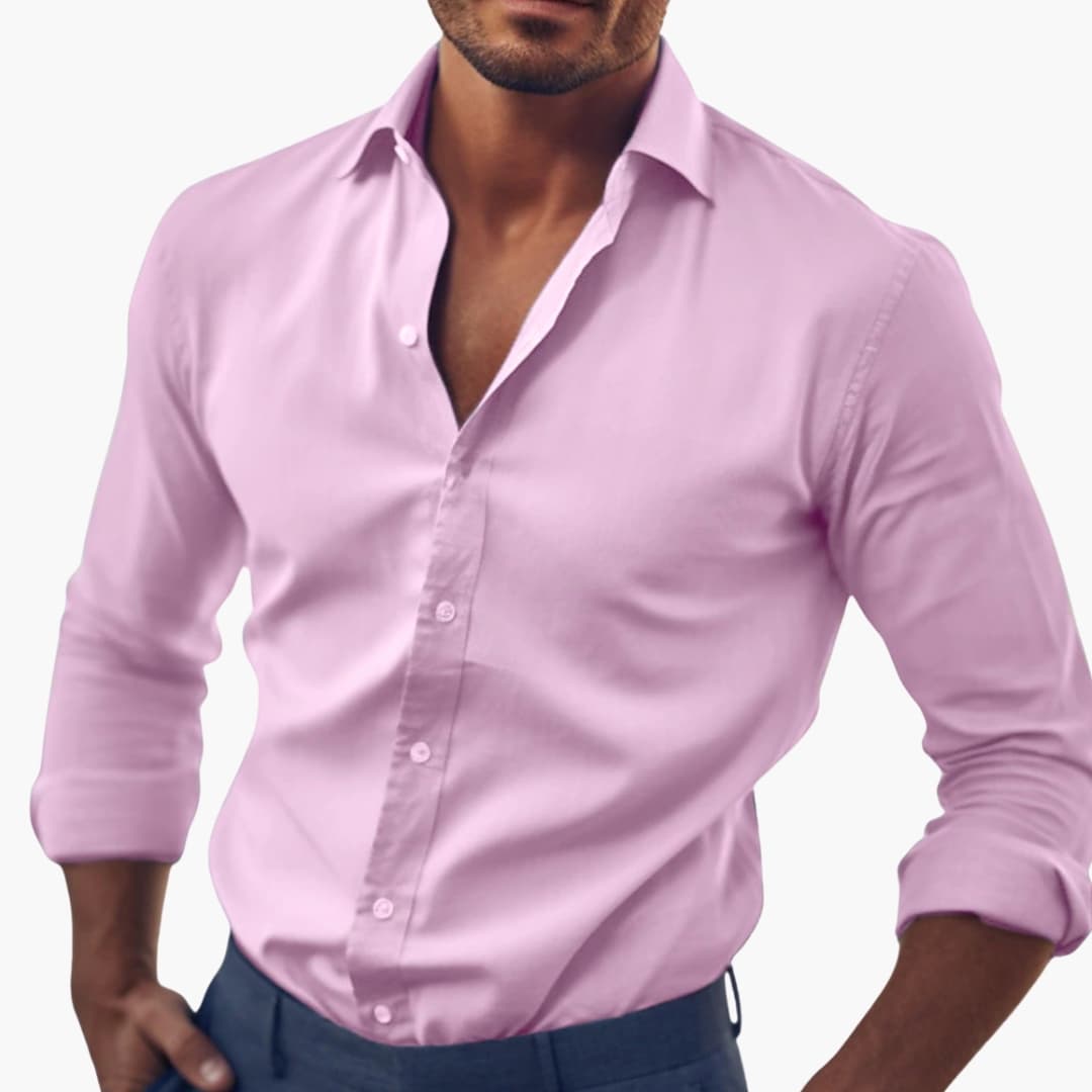 Herren Businesshemd | Schmale Passform mit Knopfleiste | Lange Ärmel | Smart Casual Look