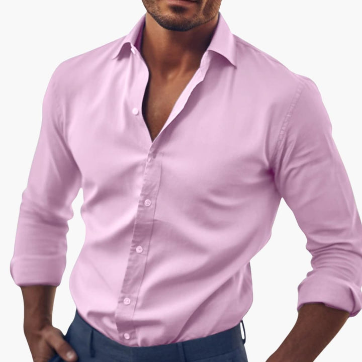 Herren Businesshemd | Schmale Passform mit Knopfleiste | Lange Ärmel | Smart Casual Look