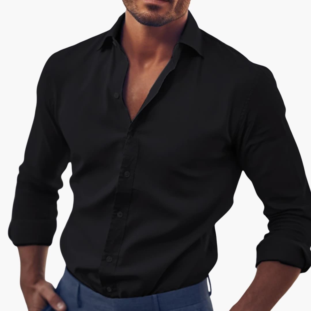 Herren Businesshemd | Schmale Passform mit Knopfleiste | Lange Ärmel | Smart Casual Look