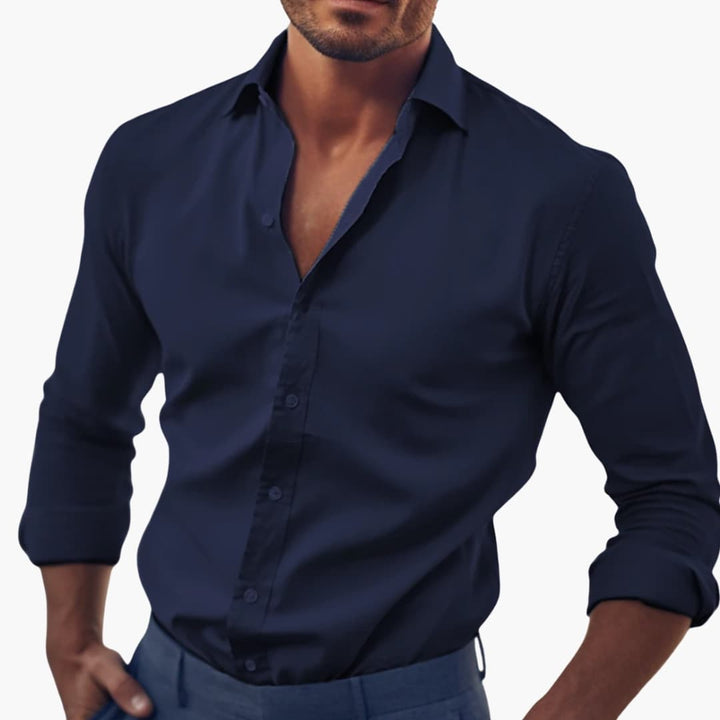 Herren Businesshemd | Schmale Passform mit Knopfleiste | Lange Ärmel | Smart Casual Look
