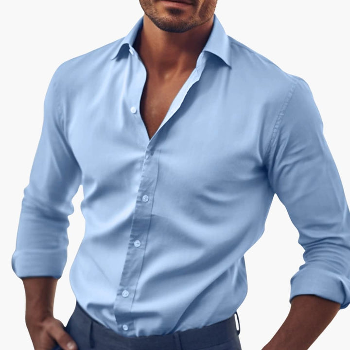 Herren Businesshemd | Schmale Passform mit Knopfleiste | Lange Ärmel | Smart Casual Look