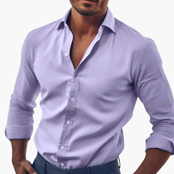 Herren Businesshemd | Schmale Passform mit Knopfleiste | Lange Ärmel | Smart Casual Look