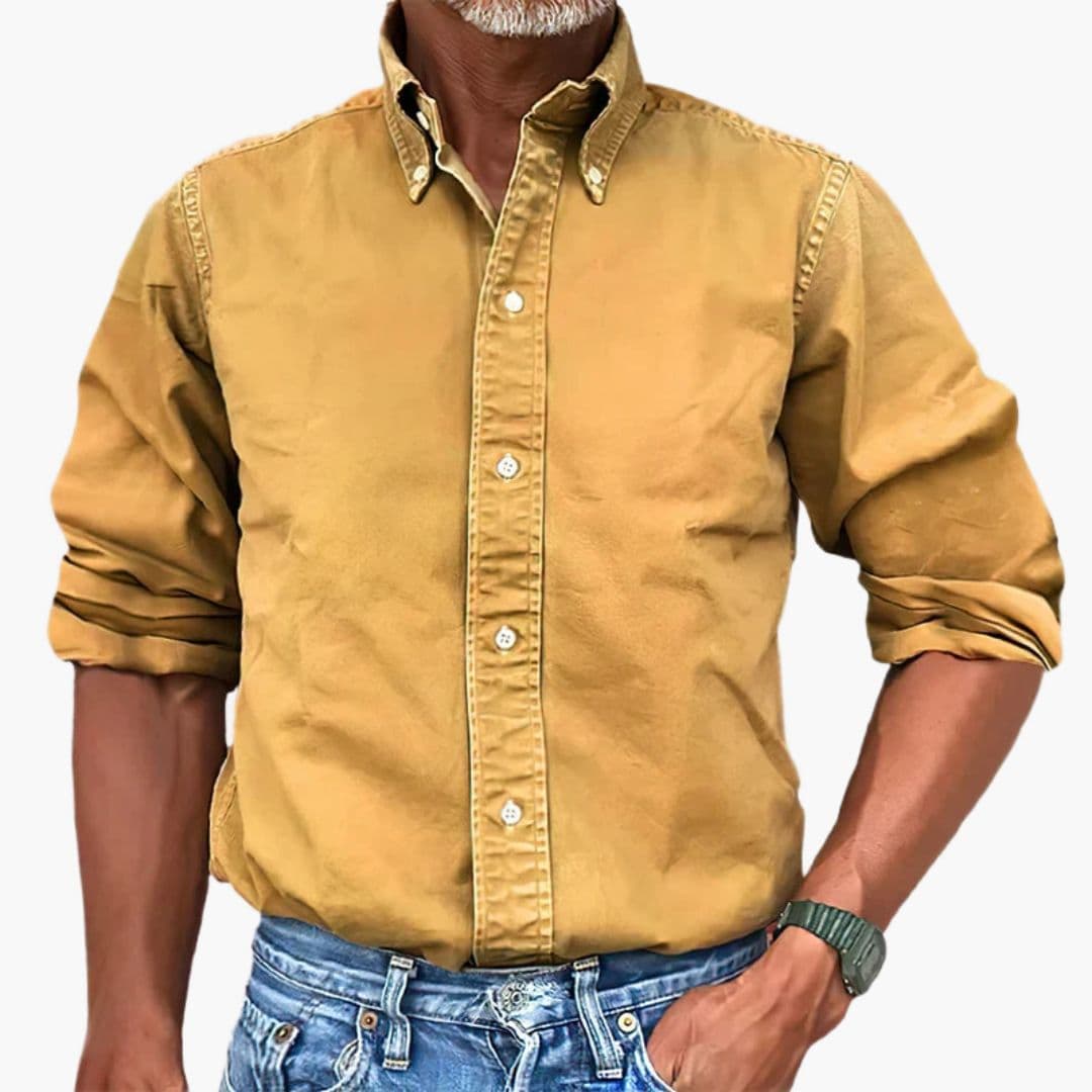 Herren Freizeithemd | Reguläre Passform mit Knopfleiste | Lange Ärmel | Smart Casual Look