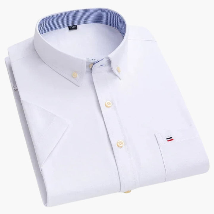 SwissFellas Herren Kurzarmhemd mit Button-Down-Kragen, reguläre Passform