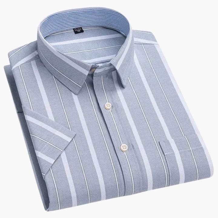 SwissFellas Herren Kurzarmhemd mit Button-Down-Kragen, reguläre Passform