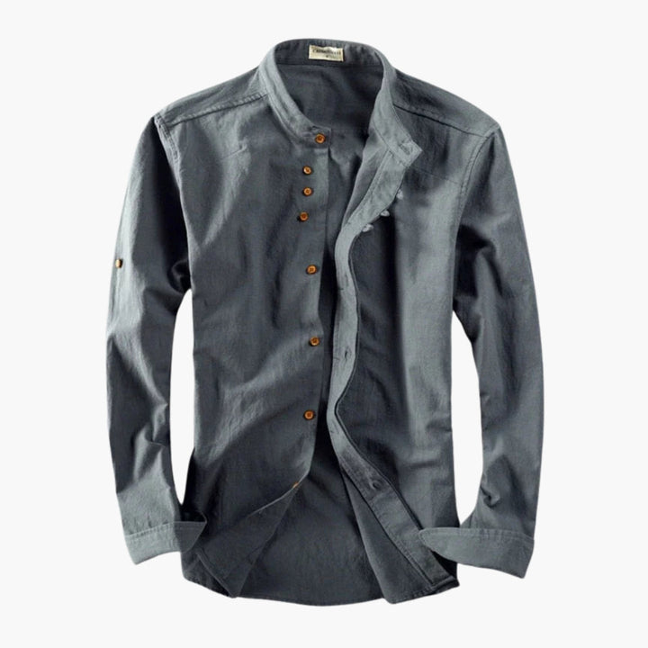 SwissFellas Herren Freizeitjacke mit Knopfleiste und Stehkragen, reguläre Passform