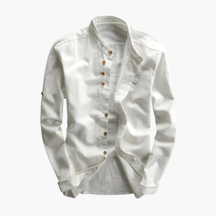 SwissFellas Herren Freizeitjacke mit Knopfleiste und Stehkragen, reguläre Passform