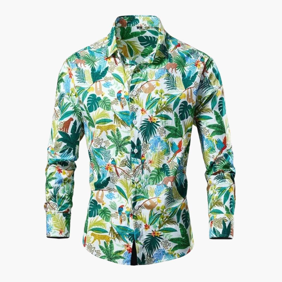Herren Hemd | Reguläre Passform mit Blumenmuster | Lange Ärmel | Smart Casual Look