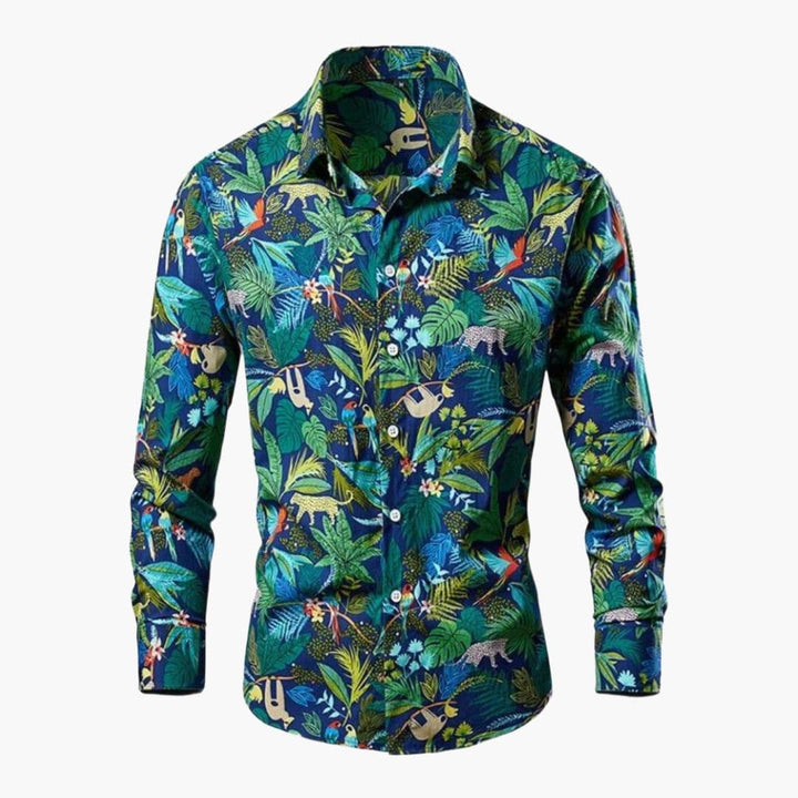 Herren Hemd | Reguläre Passform mit Blumenmuster | Lange Ärmel | Smart Casual Look