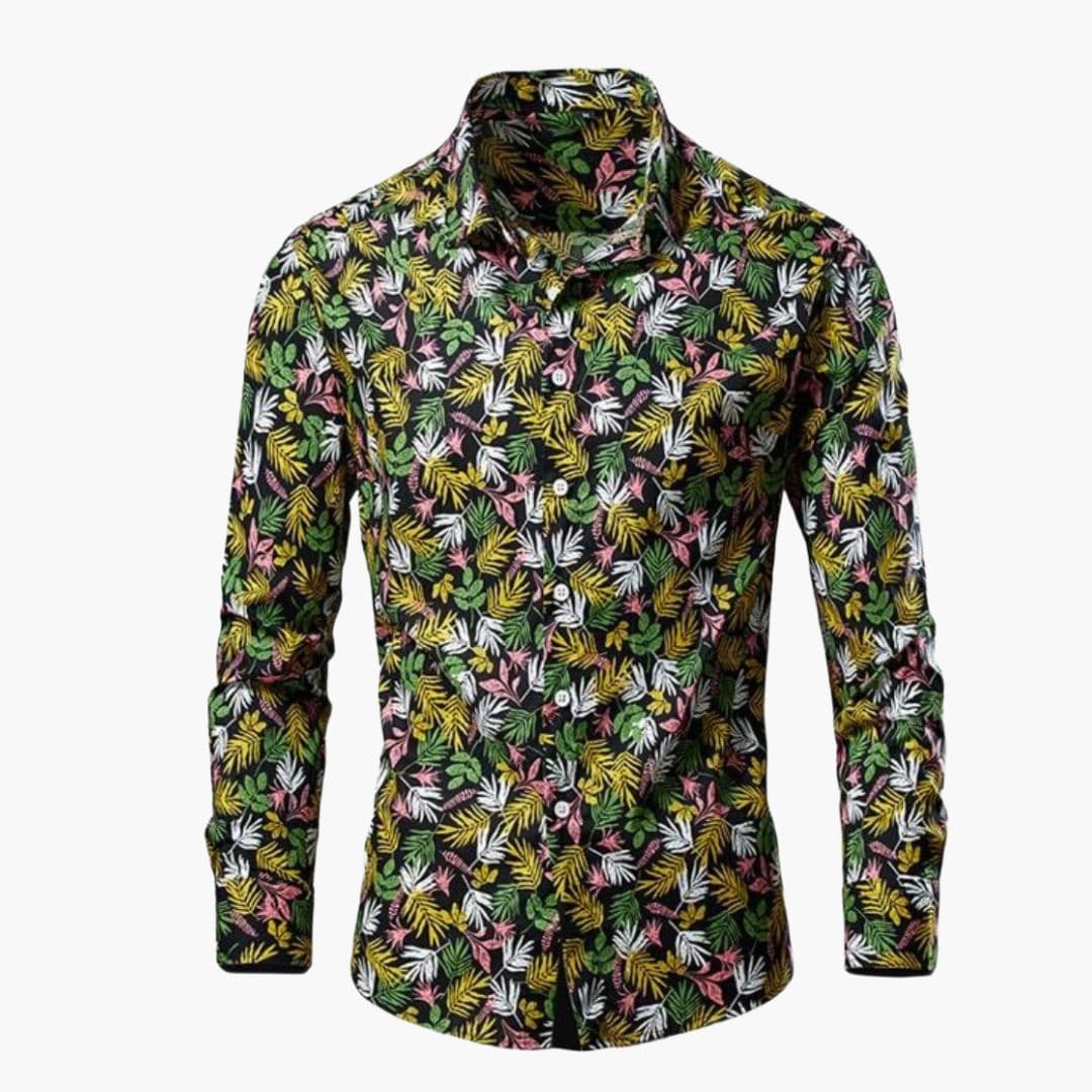 Herren Hemd | Reguläre Passform mit Blumenmuster | Lange Ärmel | Smart Casual Look