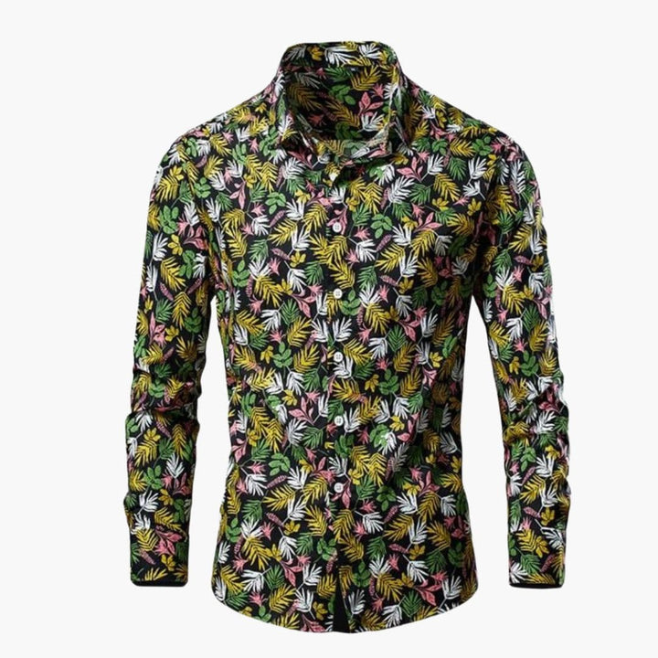 Herren Hemd | Reguläre Passform mit Blumenmuster | Lange Ärmel | Smart Casual Look